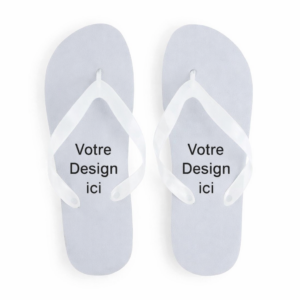 Tong de plage blanche personnalisée