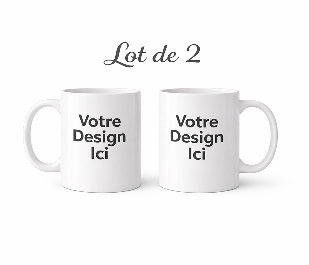 Lot de 2 mugs personnalisables (1)