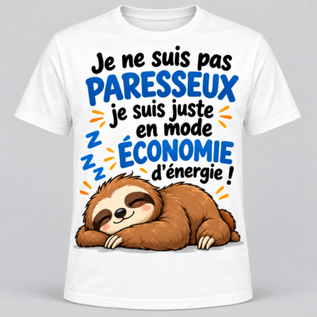 T-shirt humour blanc « J'ai un caractère de vache mais un grand cœur » avec une vache