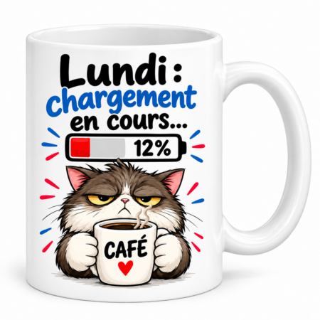 Mug humour “Lundi : chargement en cours…”
