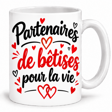 Mug couple “Partenaires de bêtises pour la vie”