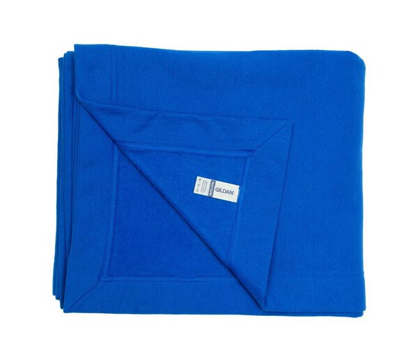 Plaid en molleton Gildan GN189 bleu royal, modèle personnalisable avec un prénom imprimé