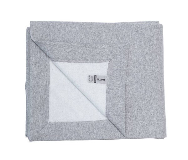 Plaid en molleton Gildan GN189 gris sport, modèle personnalisable avec un prénom imprimé