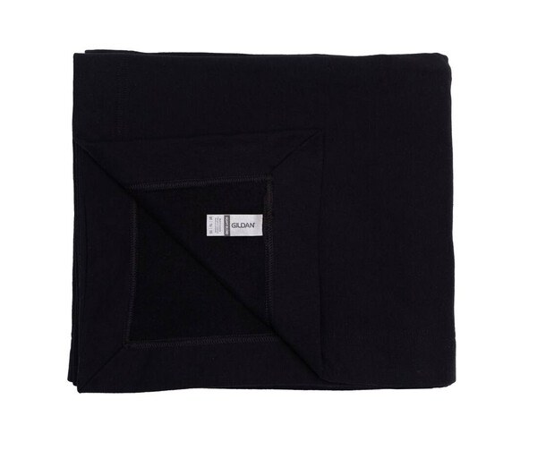 Plaid en molleton Gildan GN189 noir, modèle personnalisable avec un prénom imprimé