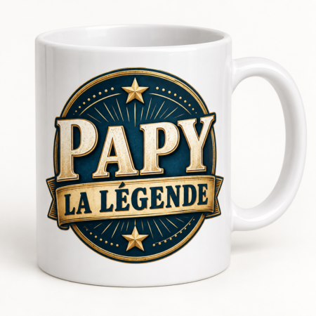 Mug blanc illustré « PAPY LA LÉGENDE »