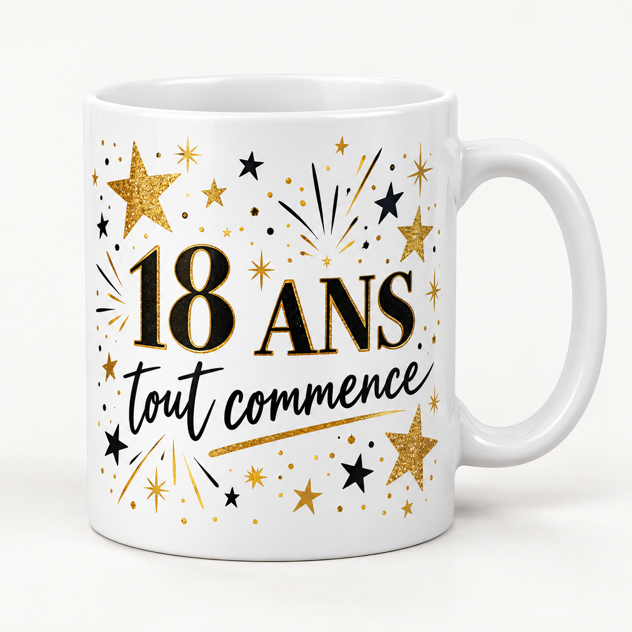 Mug blanc illustré « 18 ANS tout commence »