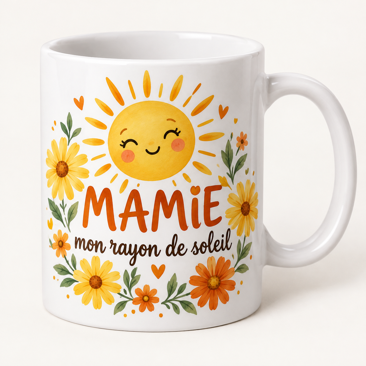 Mug blanc illustré « MAMIE mon rayon de soleil »