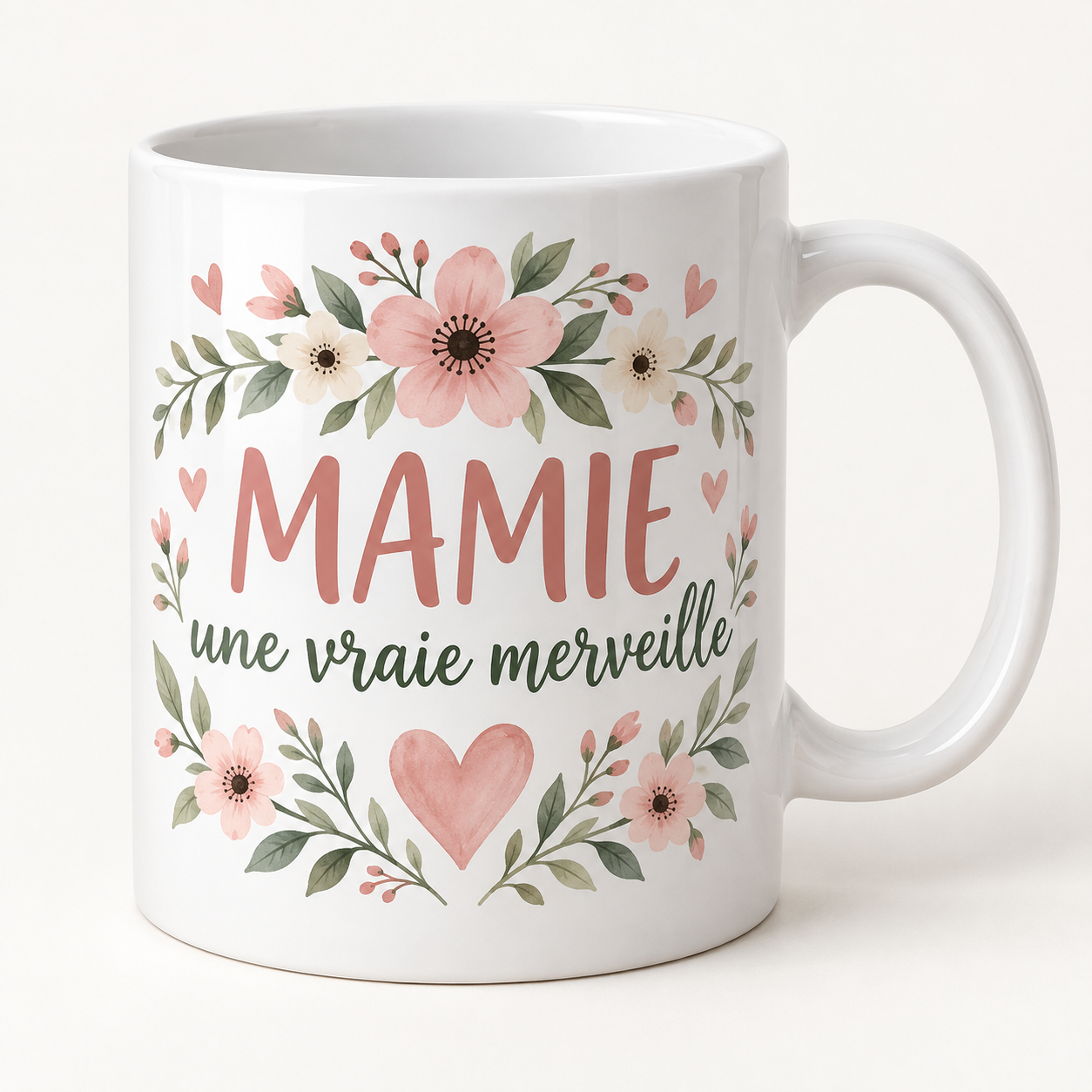 Mug blanc illustré « MAMIE une vraie merveille »