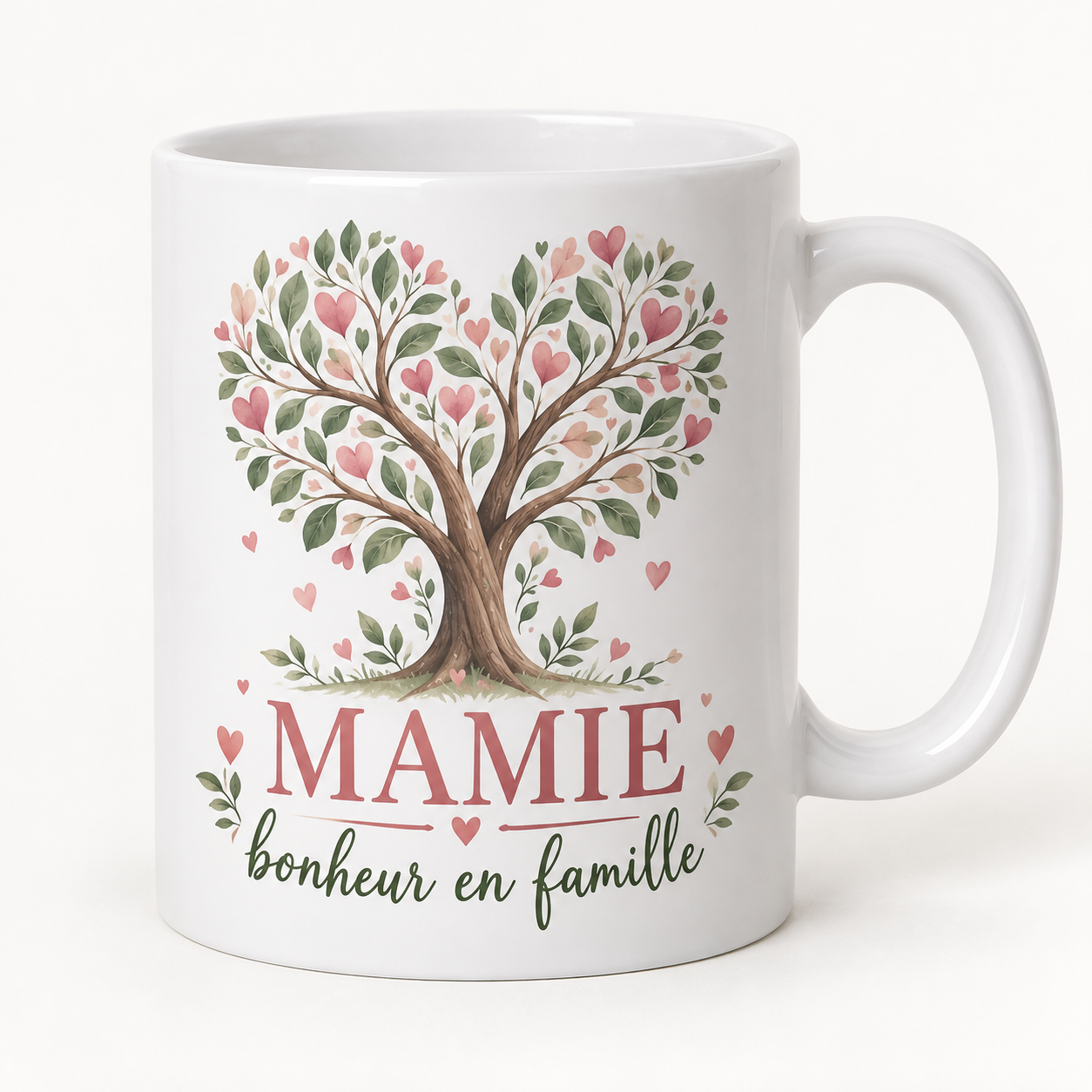 Mug blanc illustré « MAMIE bonheur en famille »