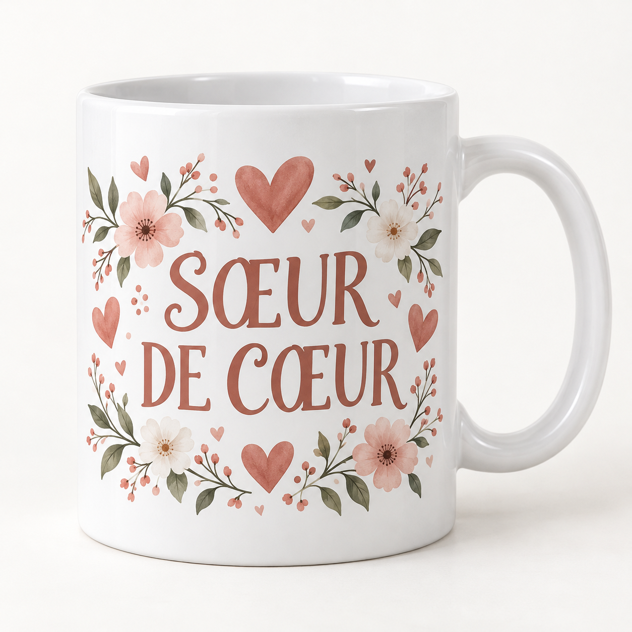 Mug blanc illustré « SŒUR DE CŒUR »