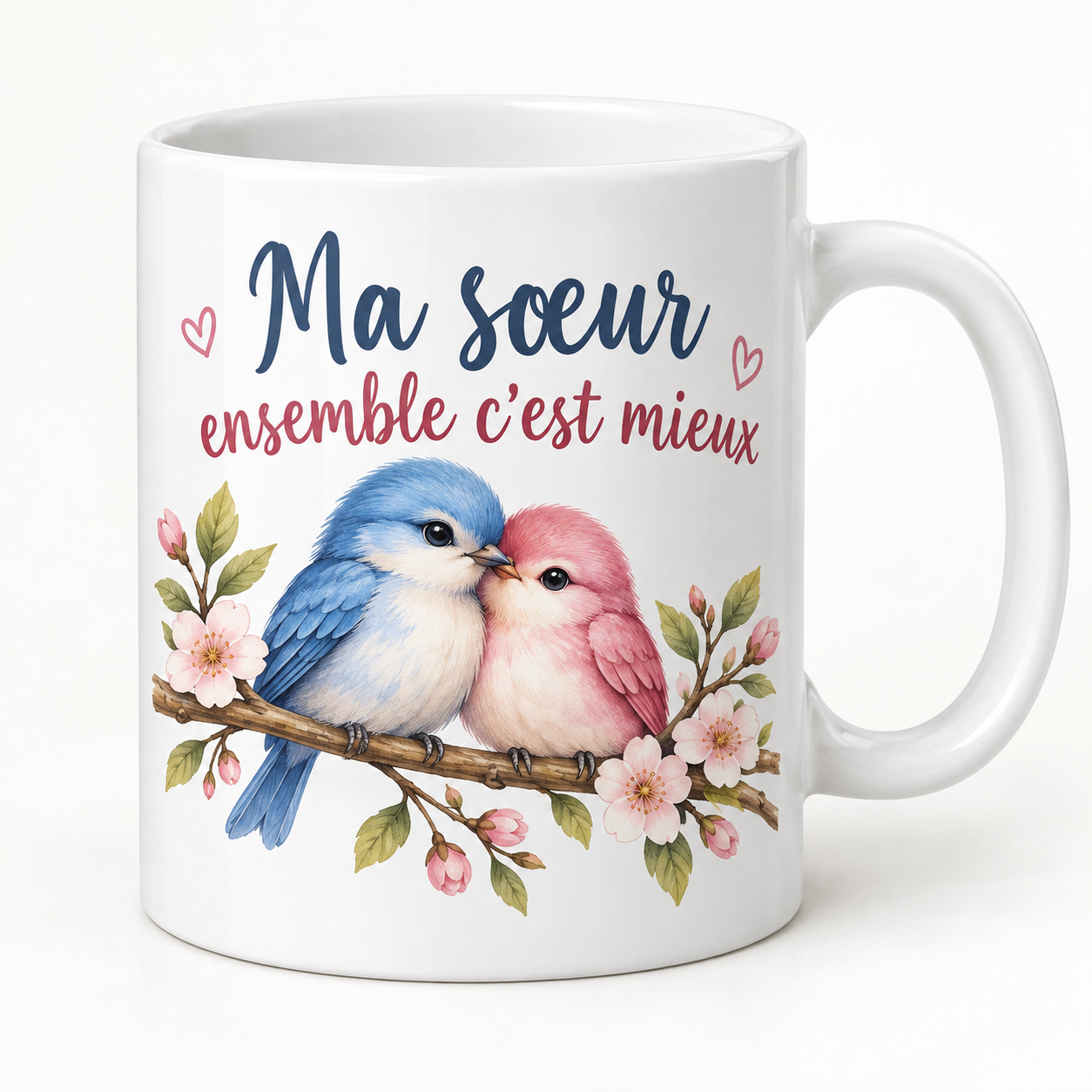 Mug blanc illustré « Ma sœur ensemble c’est mieux »