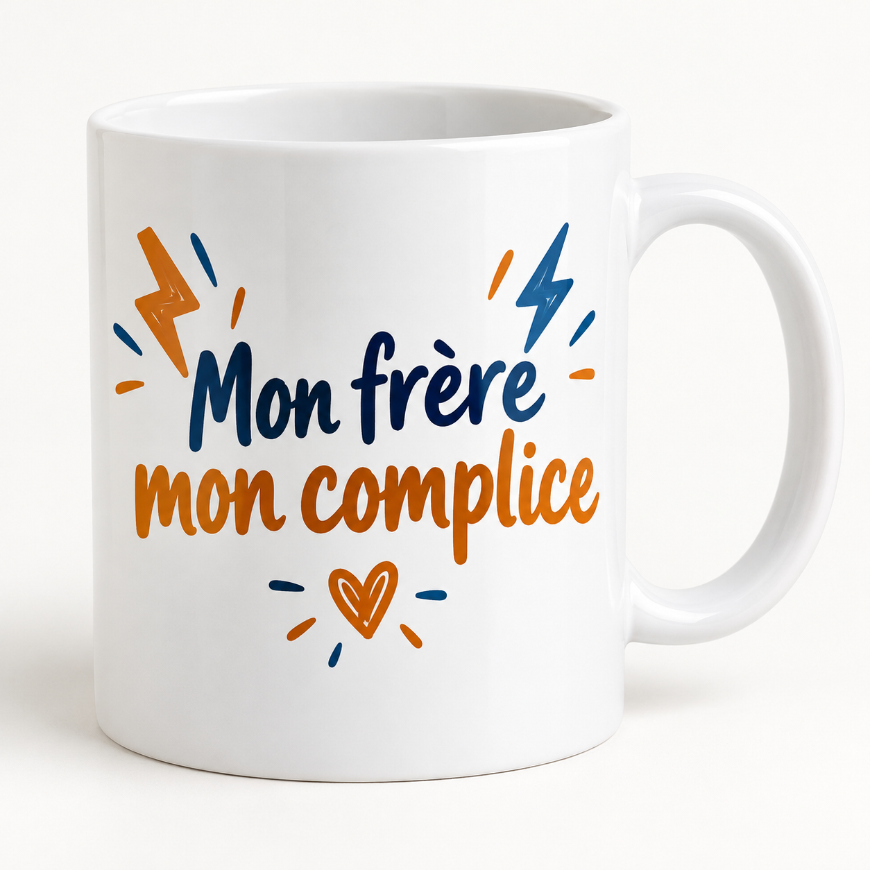 Mug blanc illustré « Mon frère mon complice »