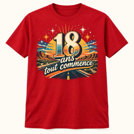 T-shirt 18 ans tout commence