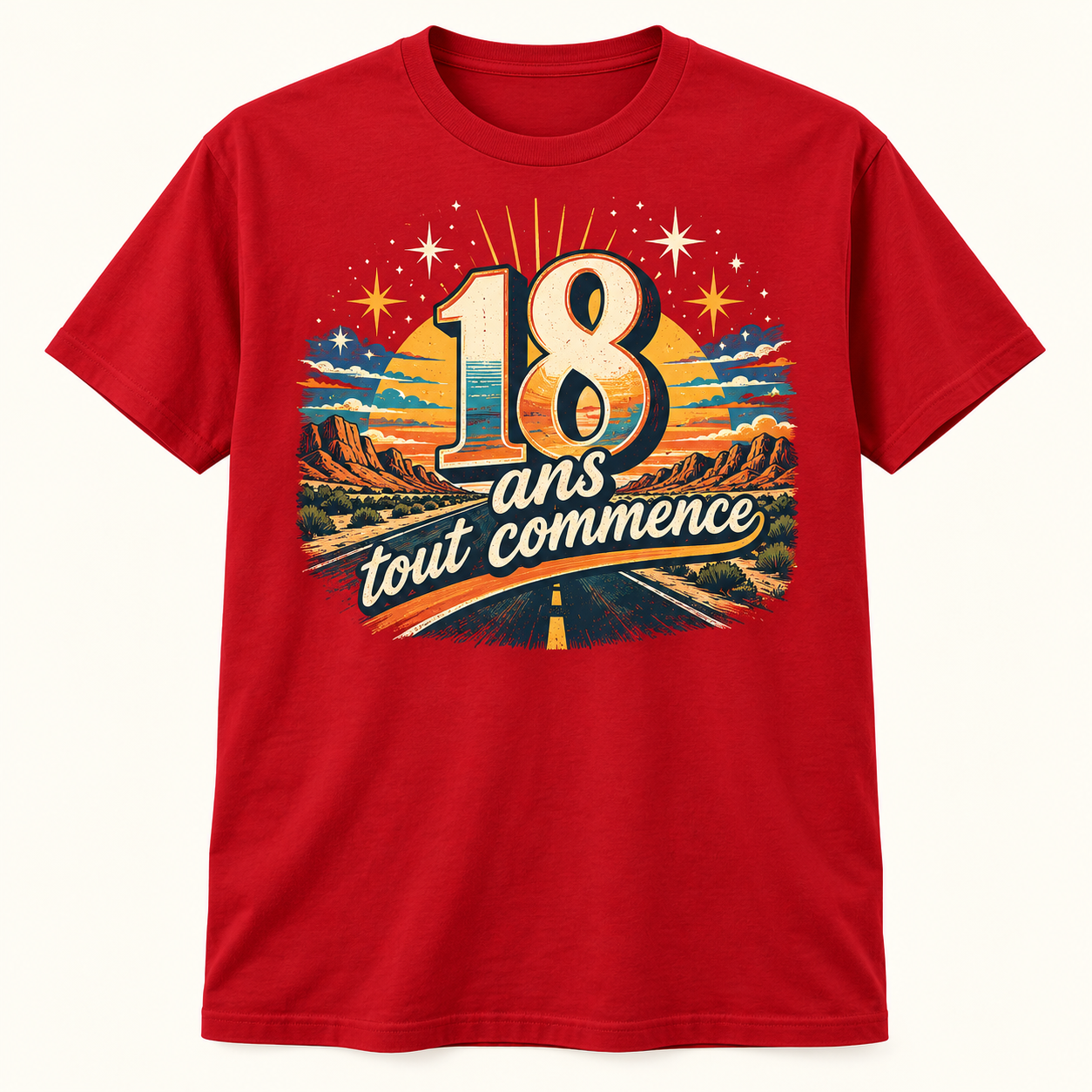 T-shirt 18 ans tout commence