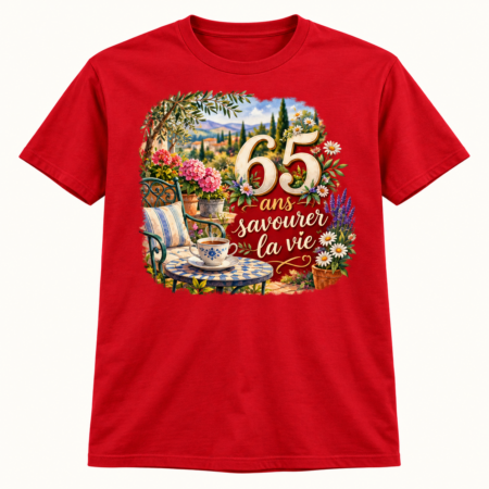 T-shirt 65 ans savourer la vie
