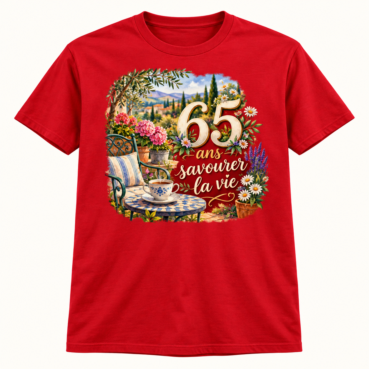 T-shirt 65 ans savourer la vie