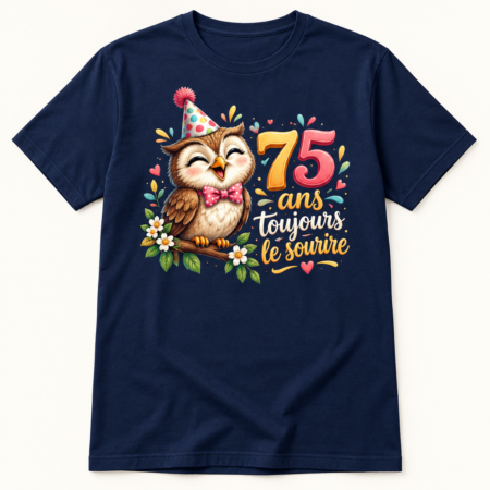 T-shirt 75 ans toujours le sourire