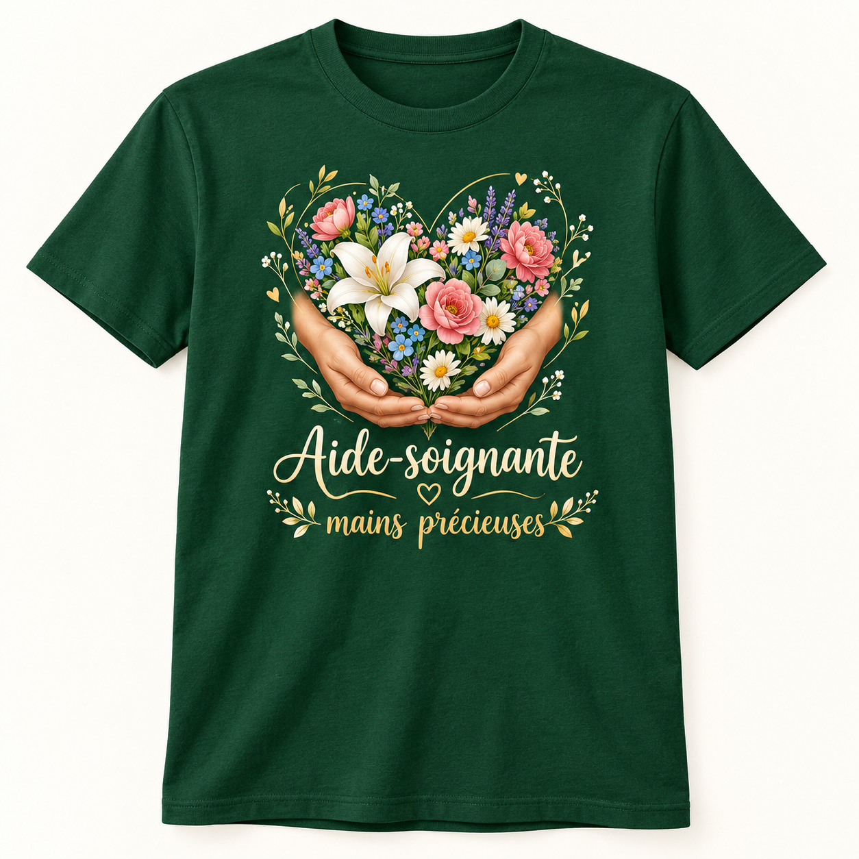 T-shirt Aide-soignante mains précieuses