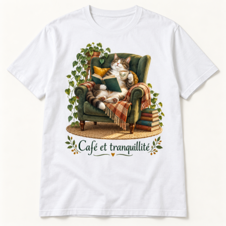 T-shirt Café et tranquillité