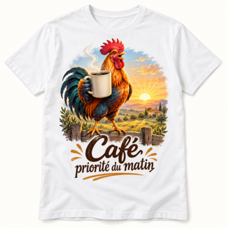T-shirt Café priorité du matin