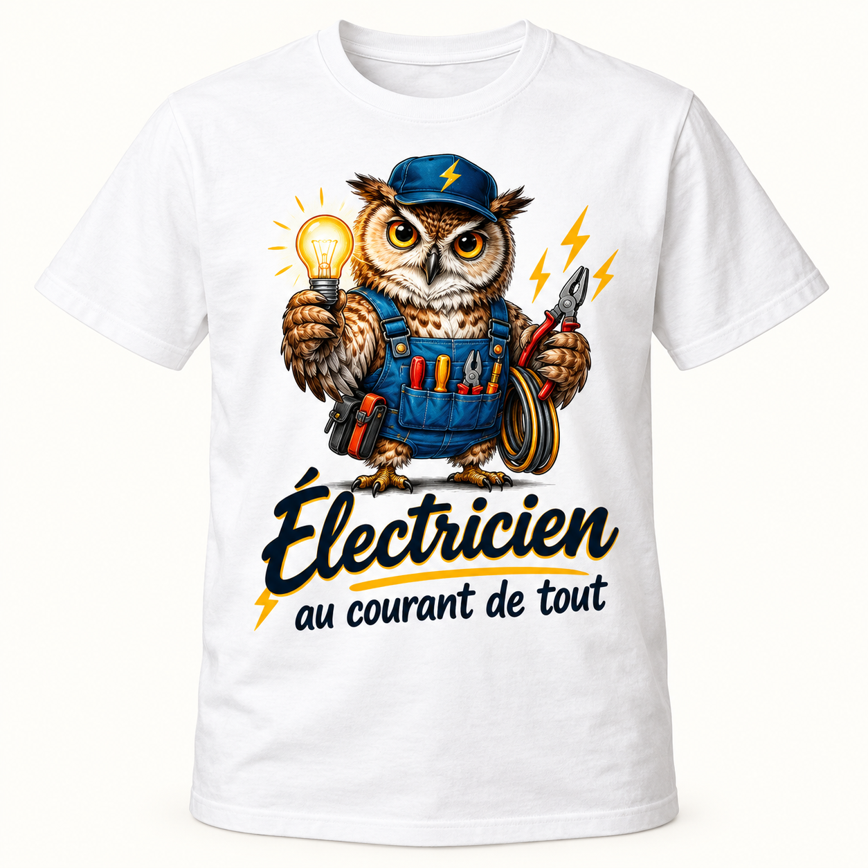 T-shirt Électricien au courant de tout
