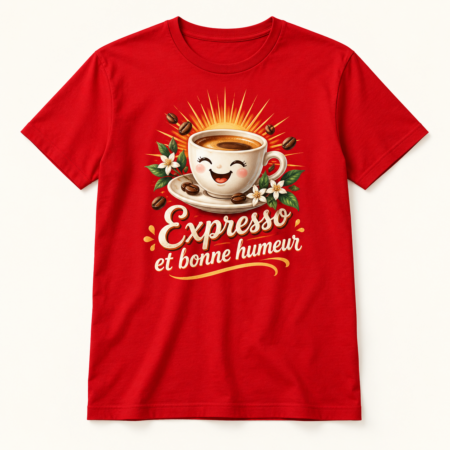 T-shirt Expresso et bonne humeur