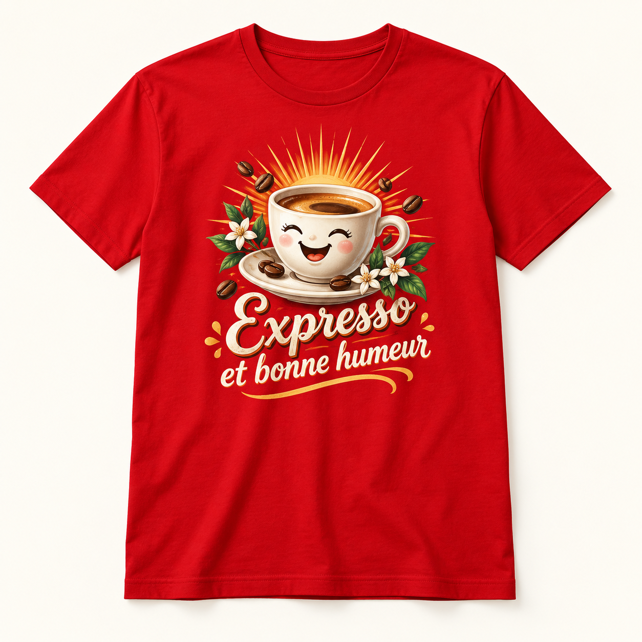 T-shirt Expresso et bonne humeur
