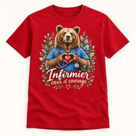 T-shirt Infirmier cœur et courage