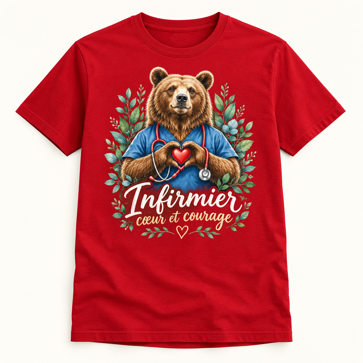 T-shirt Infirmier cœur et courage