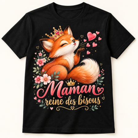 T-shirt Maman reine des bisous