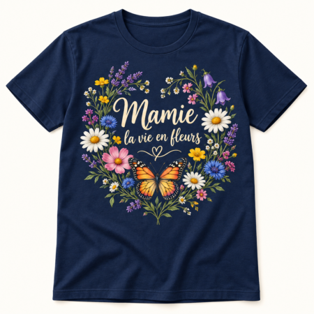 T-shirt Mamie la vie en fleurs