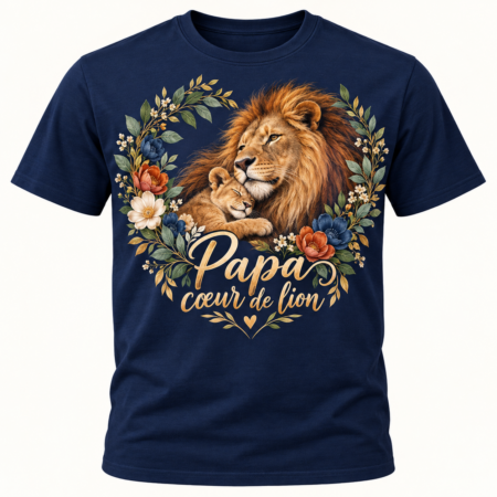 T-shirt Papa cœur de lion