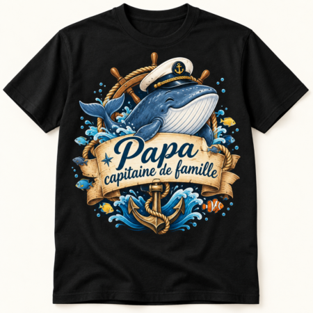 T-shirt Papa capitaine de famille