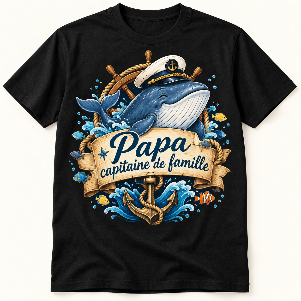 T-shirt Papa capitaine de famille