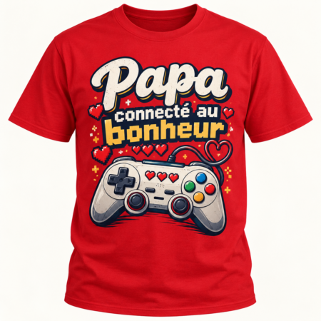 T-shirt Papa connecté au bonheur