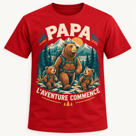 T-shirt Papa l’aventure commence