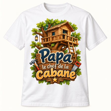 T-shirt Papa le chef de la cabane