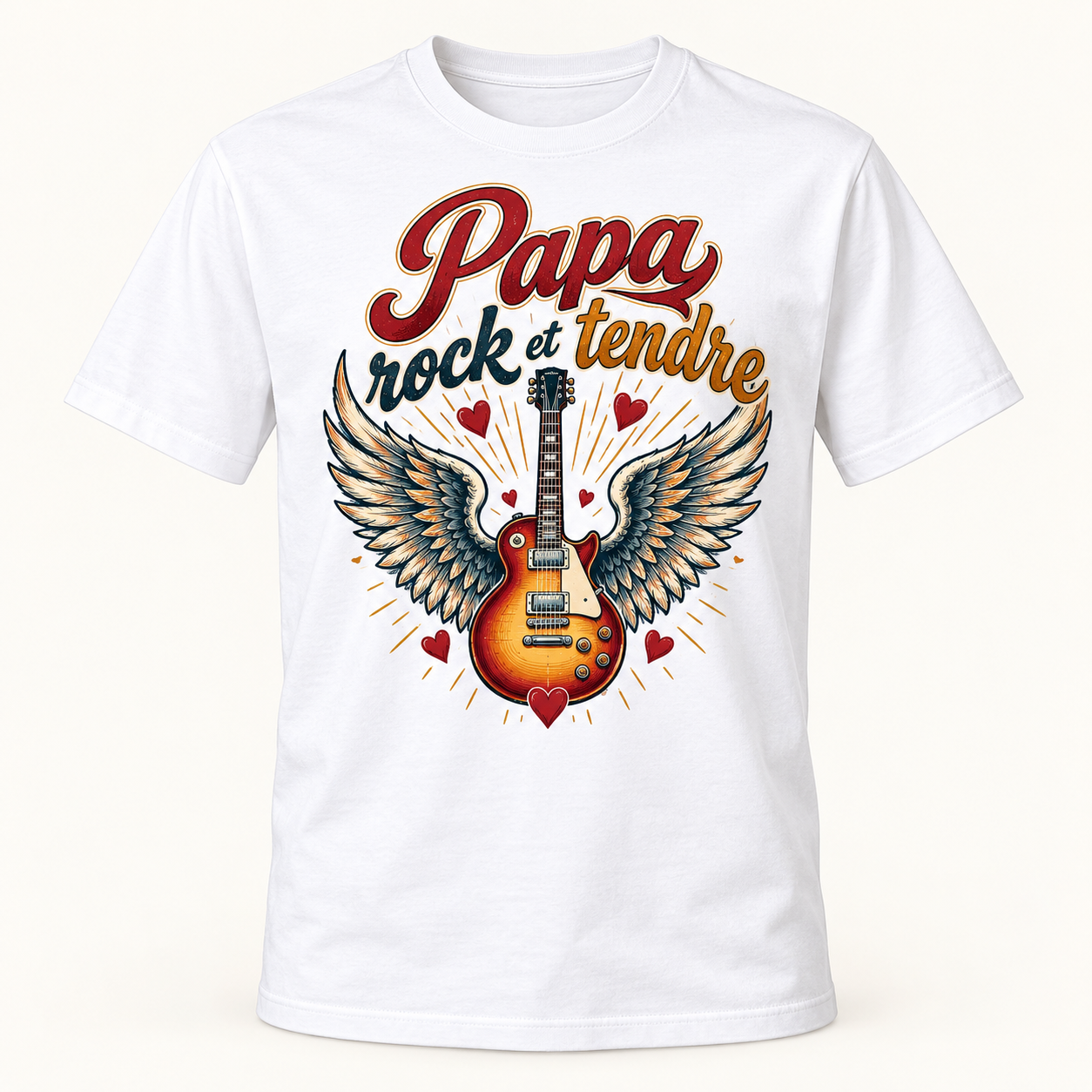 T-shirt Papa rock et tendre