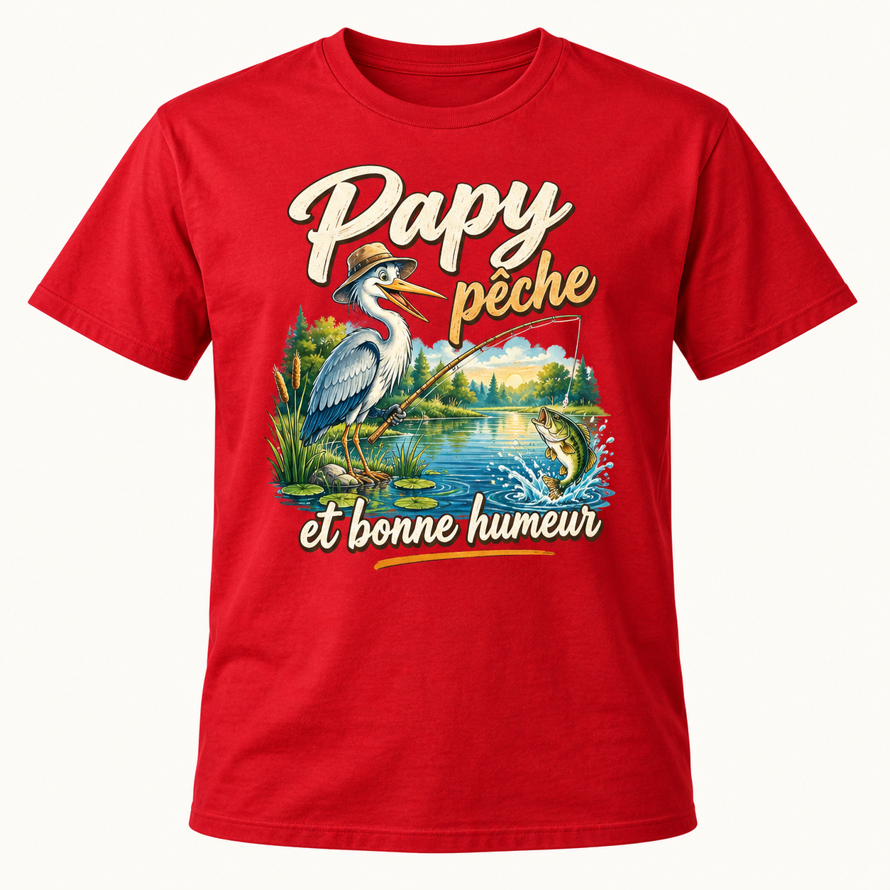 T-shirt Papy pêche et bonne humeur