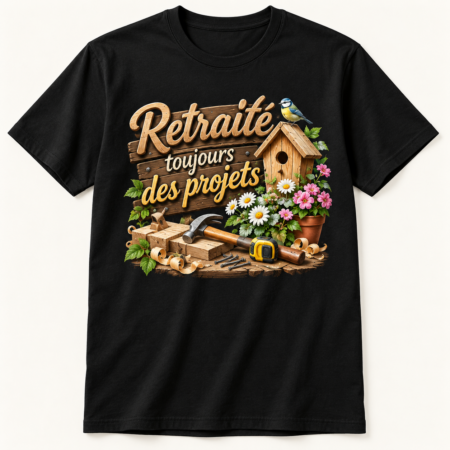 T-shirt Retraité toujours des projets