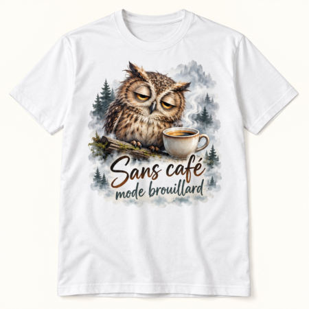 T-shirt Sans café mode brouillard