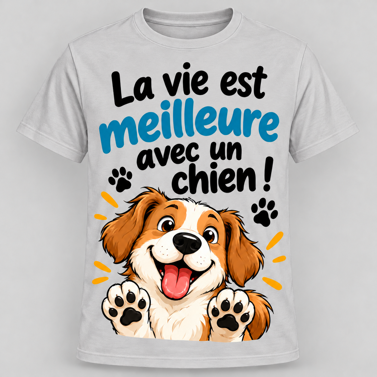 T-shirt humour “La vie est meilleure avec un chien” – Image 7