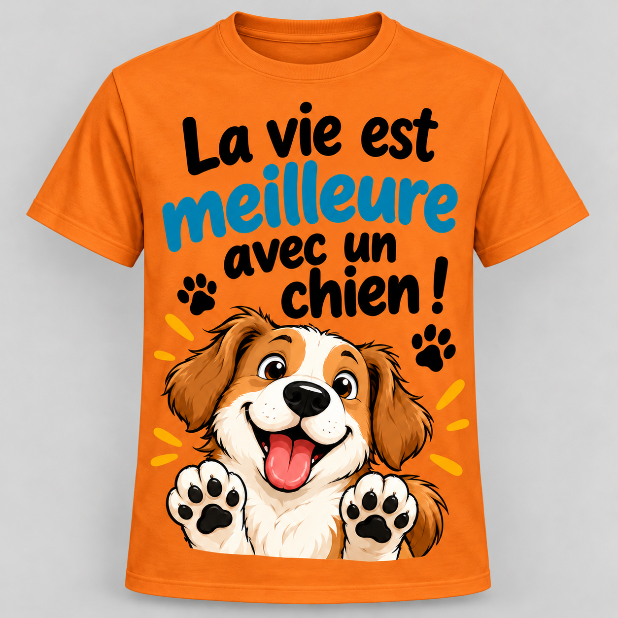 T-shirt humour “La vie est meilleure avec un chien” – Image 8