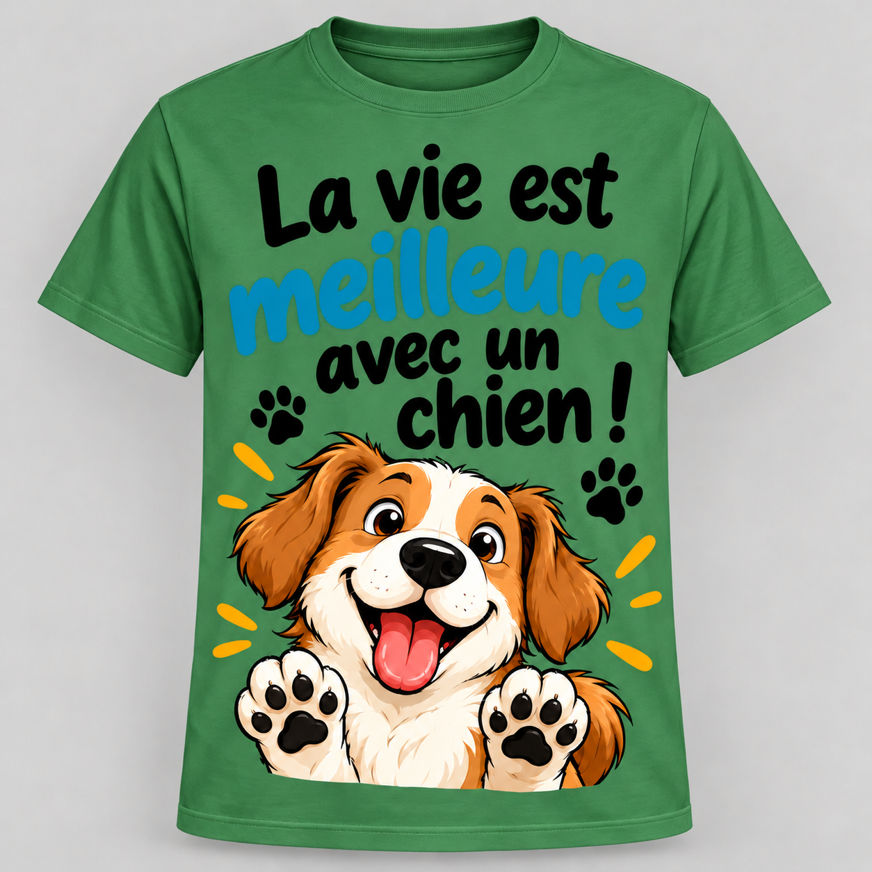 T-shirt humour “La vie est meilleure avec un chien” – Image 9