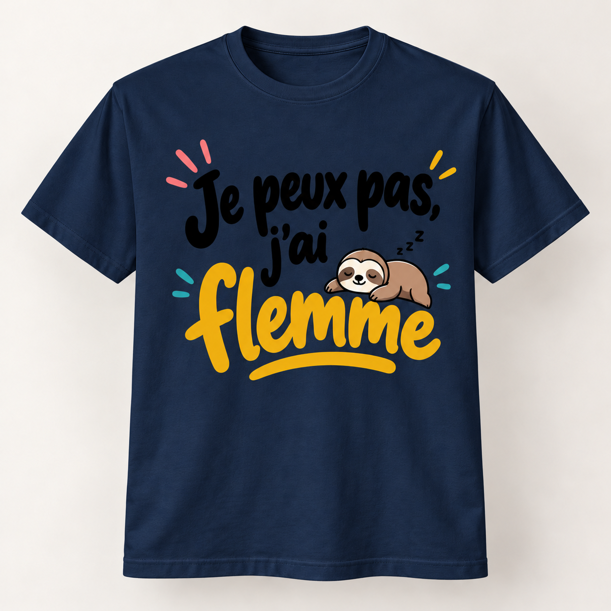 T-shirt humour “Je peux pas, j'ai flemme” – Image 6