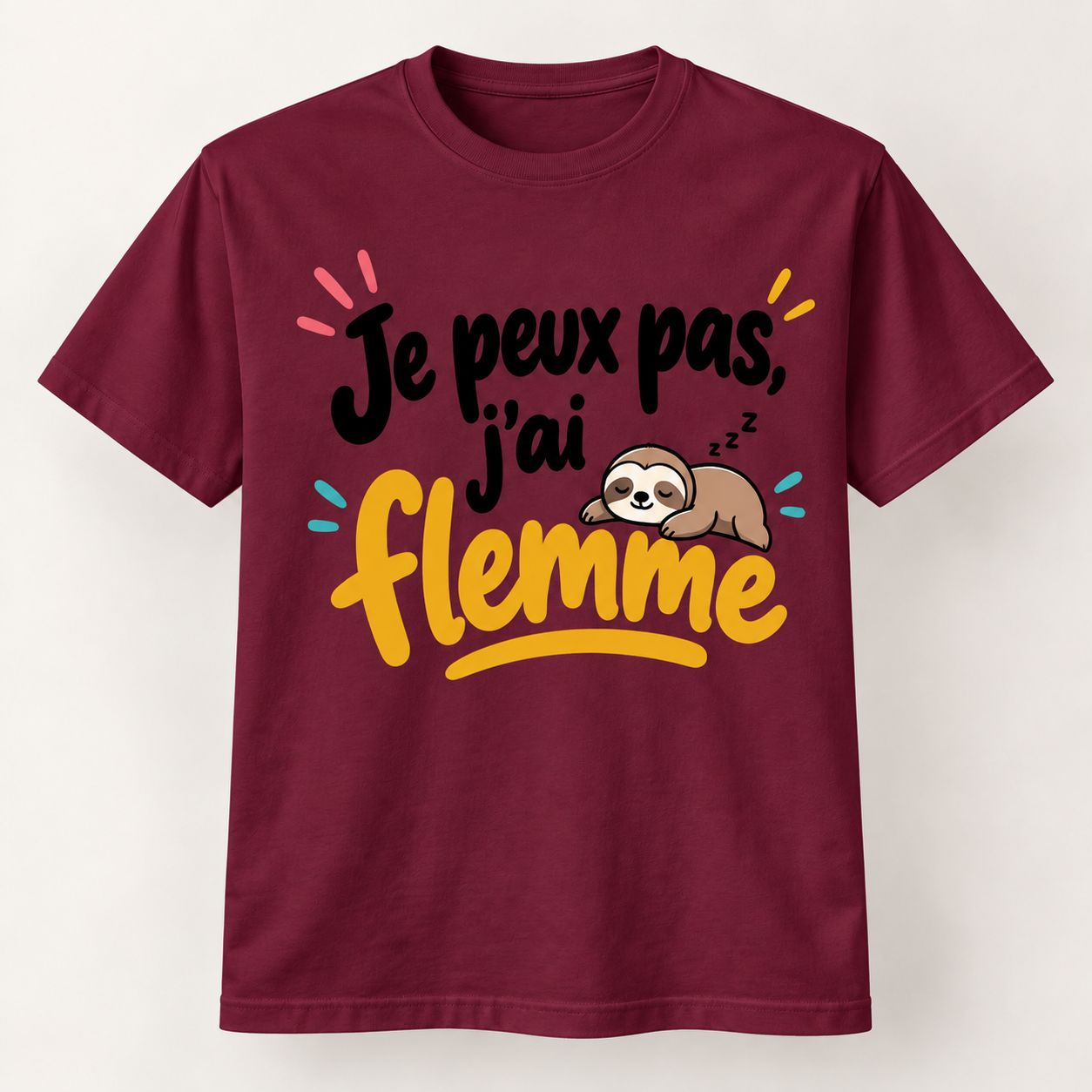 T-shirt humour “Je peux pas, j'ai flemme” – Image 5