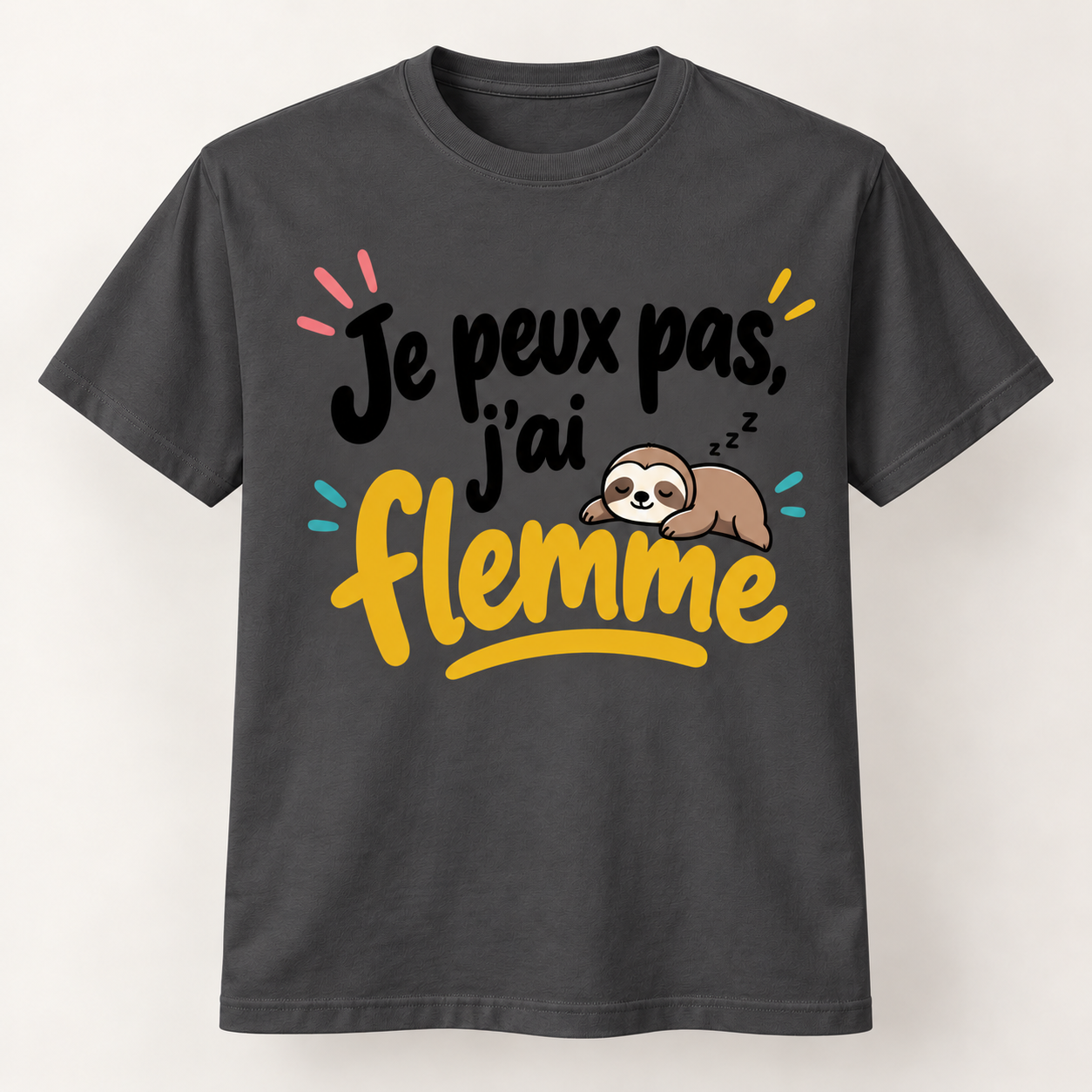 T-shirt humour “Je peux pas, j'ai flemme” – Image 10