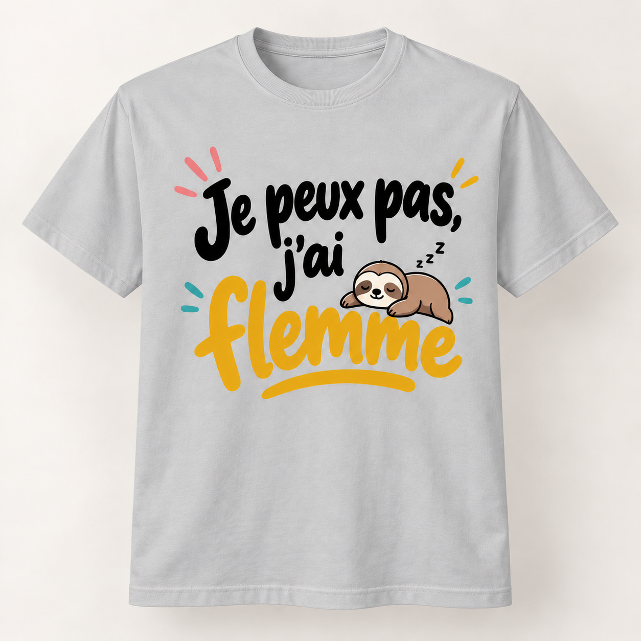 T-shirt humour “Je peux pas, j'ai flemme” – Image 7