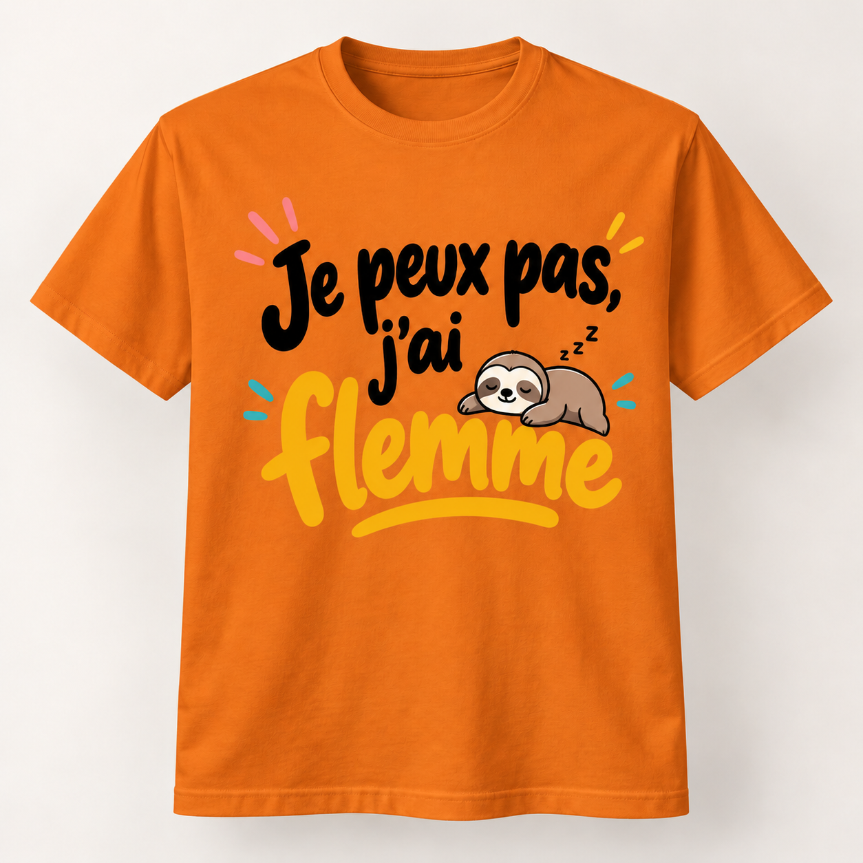 T-shirt humour “Je peux pas, j'ai flemme” – Image 8