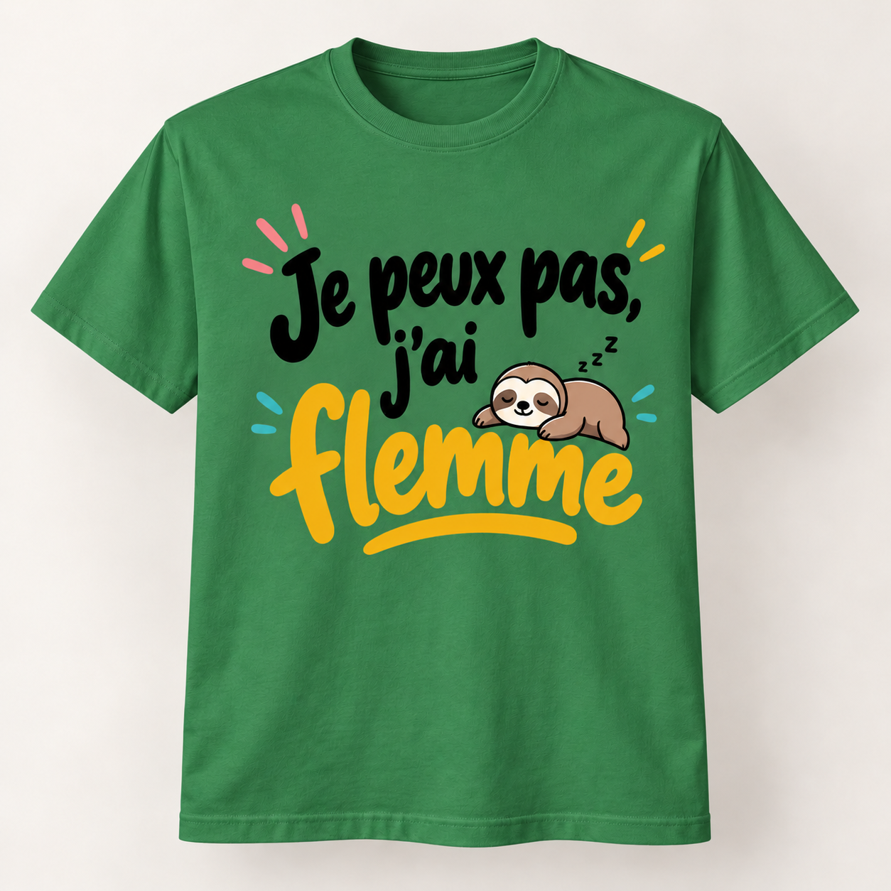 T-shirt humour “Je peux pas, j'ai flemme” – Image 9